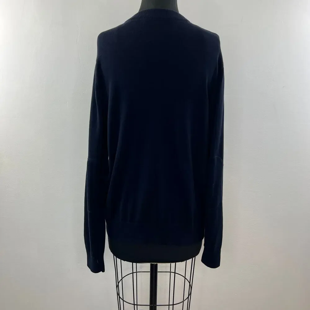 VINCE Mens Blue Cotton V-Neckline Long Sleeve Zip Front Cardigan w/ Pockets Sz M